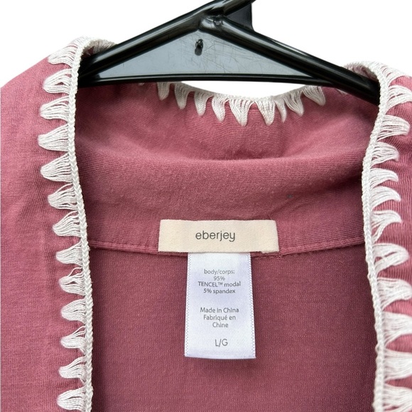 Eberjay Frida Whipstitch Jersey Knit Pajama Top - Pink - Size Large - Picture 7 of 8